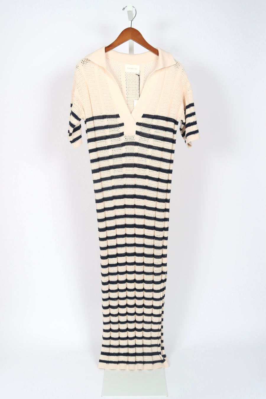 Emmie Stripe Dress - Ivory/Navy