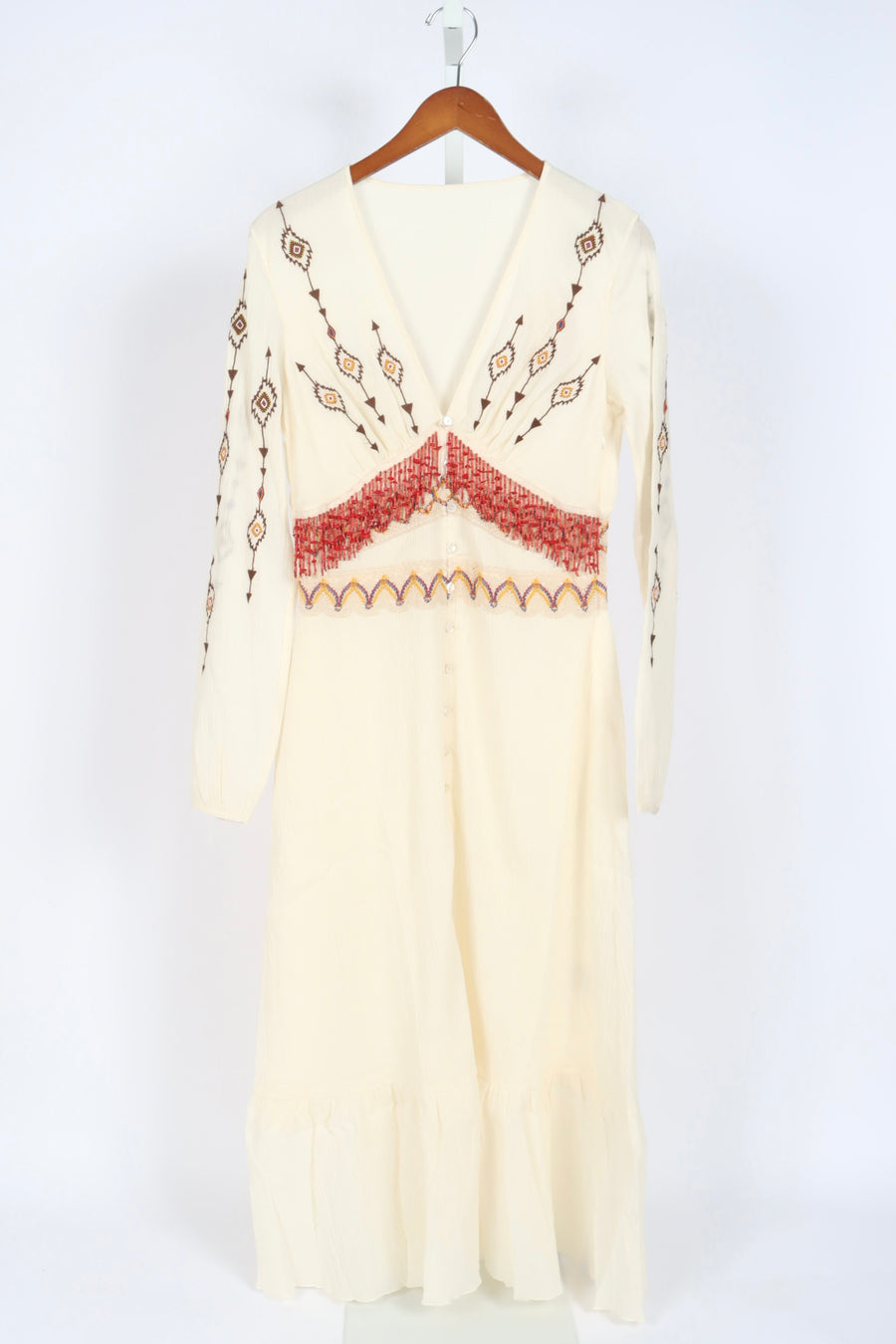 Wada - V-Neck Kaftan Dress - Natural