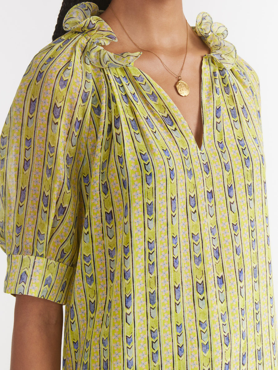 Josie Top - Faience Floral Lime