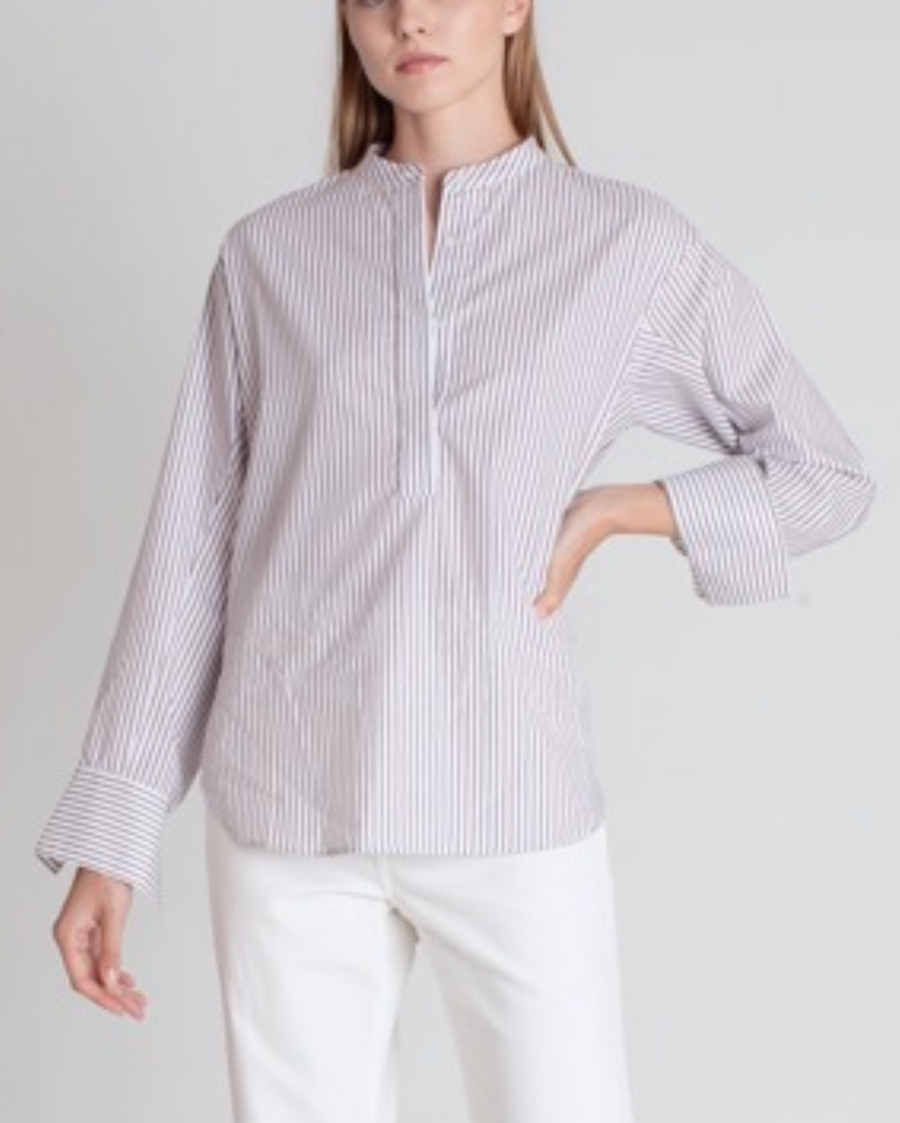 Marie-Helene Shirt - Brown Stripe
