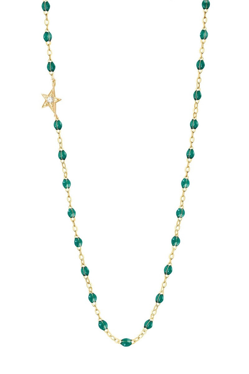 16.5" Star Classic Gigi Necklace - Emerald + Yellow Gold