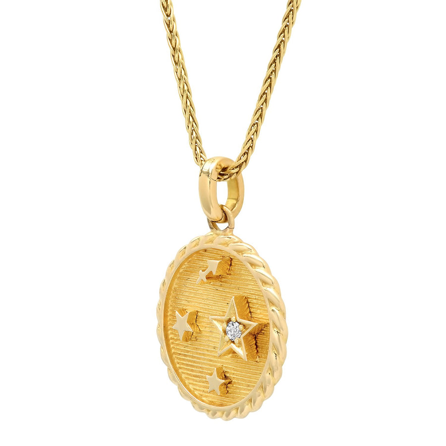 Small Zodiac Gold Necklace - Aquarius on 18” Chain (Other Signs by Special Order)