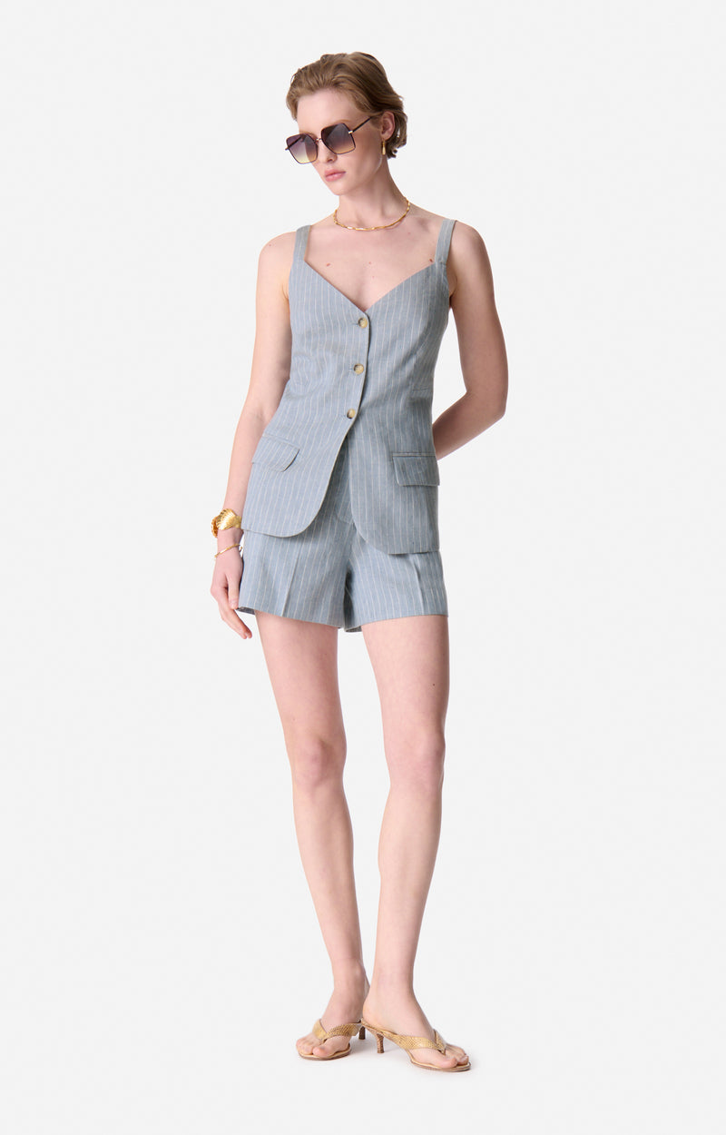 Elisam Short - Blanc/Bleu