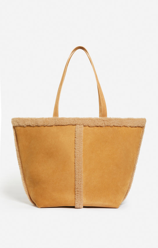 Large Daily Suede Tote Bag - Caramel