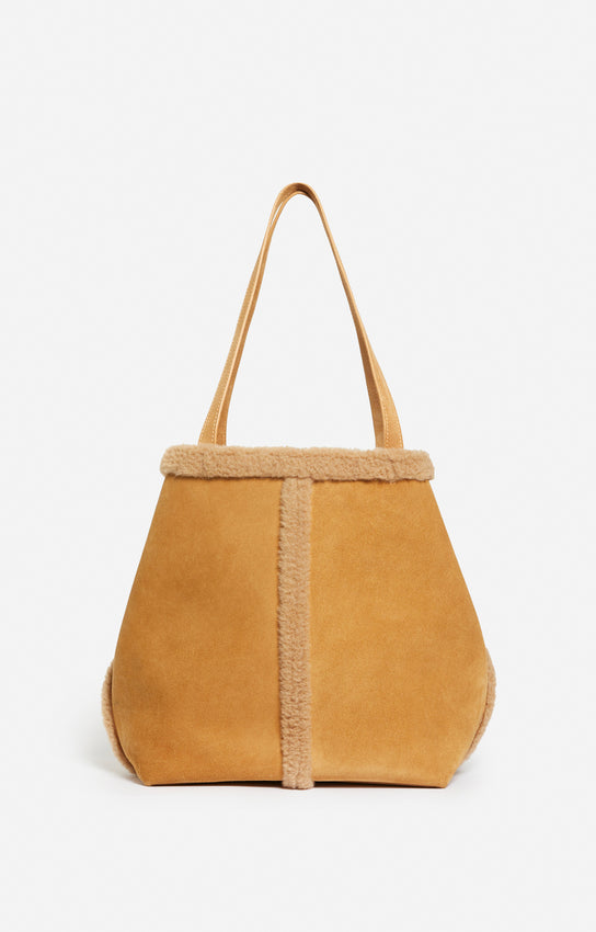 Large Daily Suede Tote Bag - Caramel