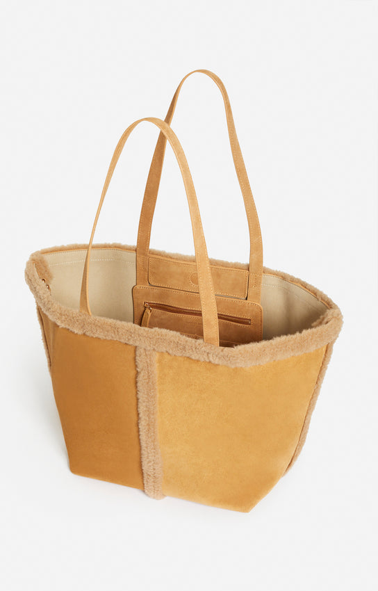 Large Daily Suede Tote Bag - Caramel