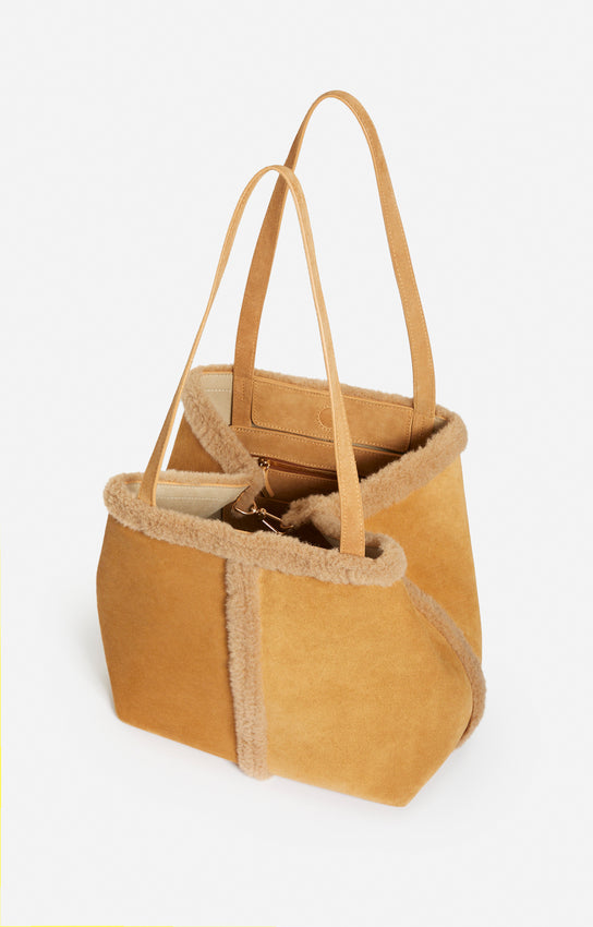 Large Daily Suede Tote Bag - Caramel