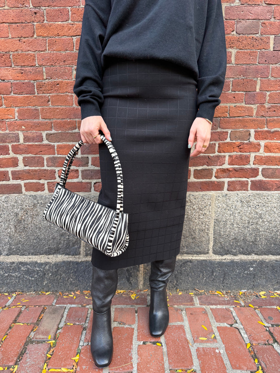 Petra Skirt - Windowpane Black (By Phone Order Only)