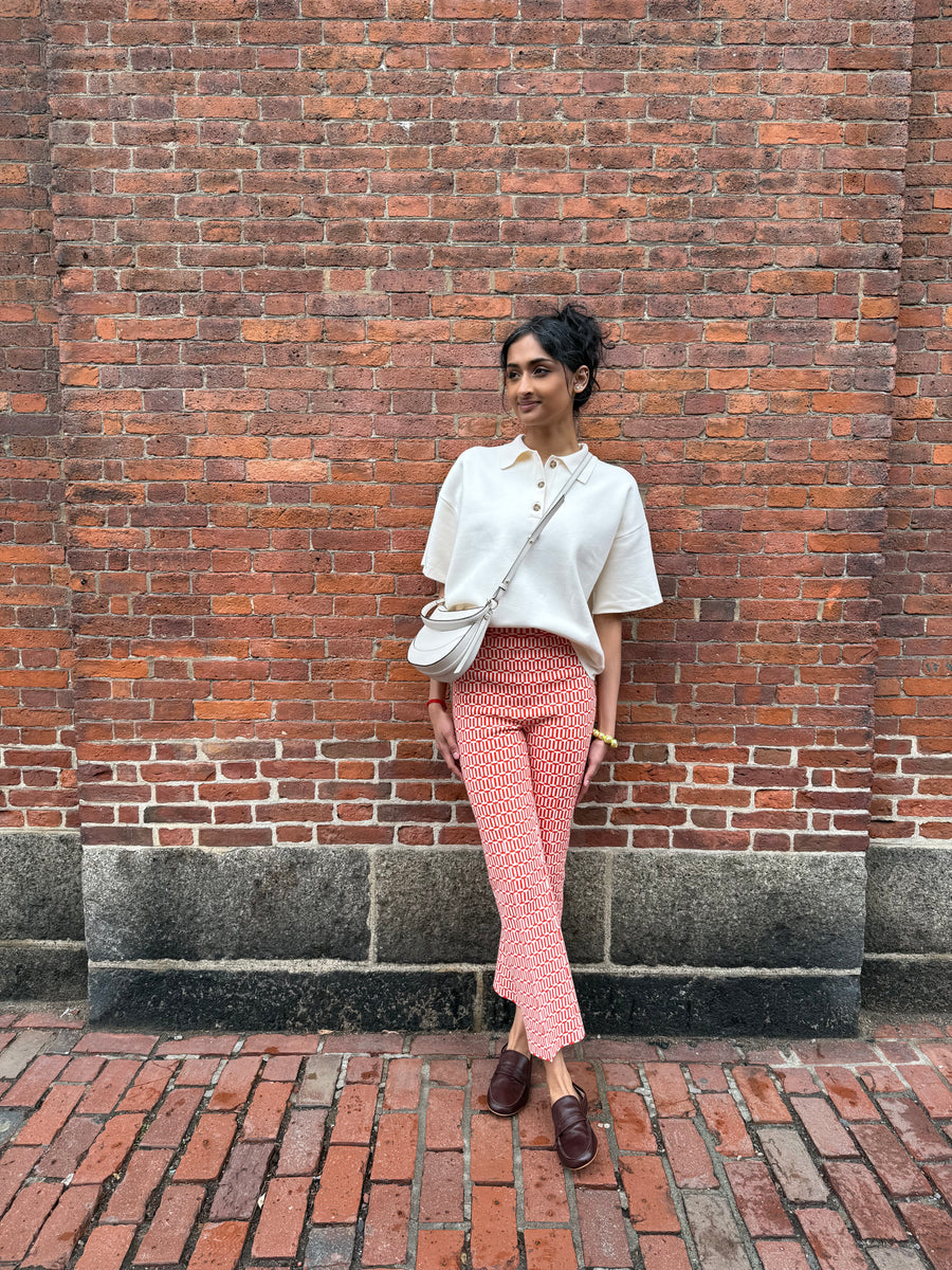 Geo Jacquard Charlie Pant - Orange Combo (By Phone Order Only)