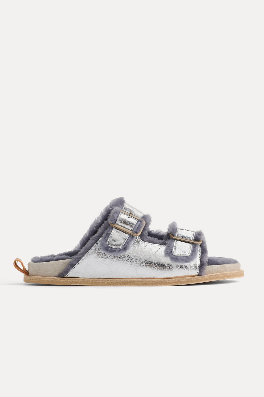 14224_My Shoes - Craquele' Laminated Leather Buckles - Platino