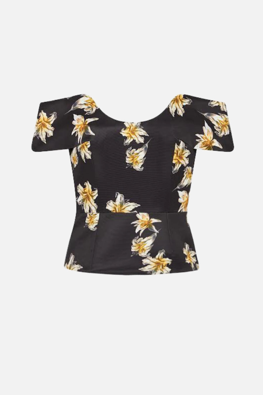 Souline Top -  Festive Lilies - Black & Yellow