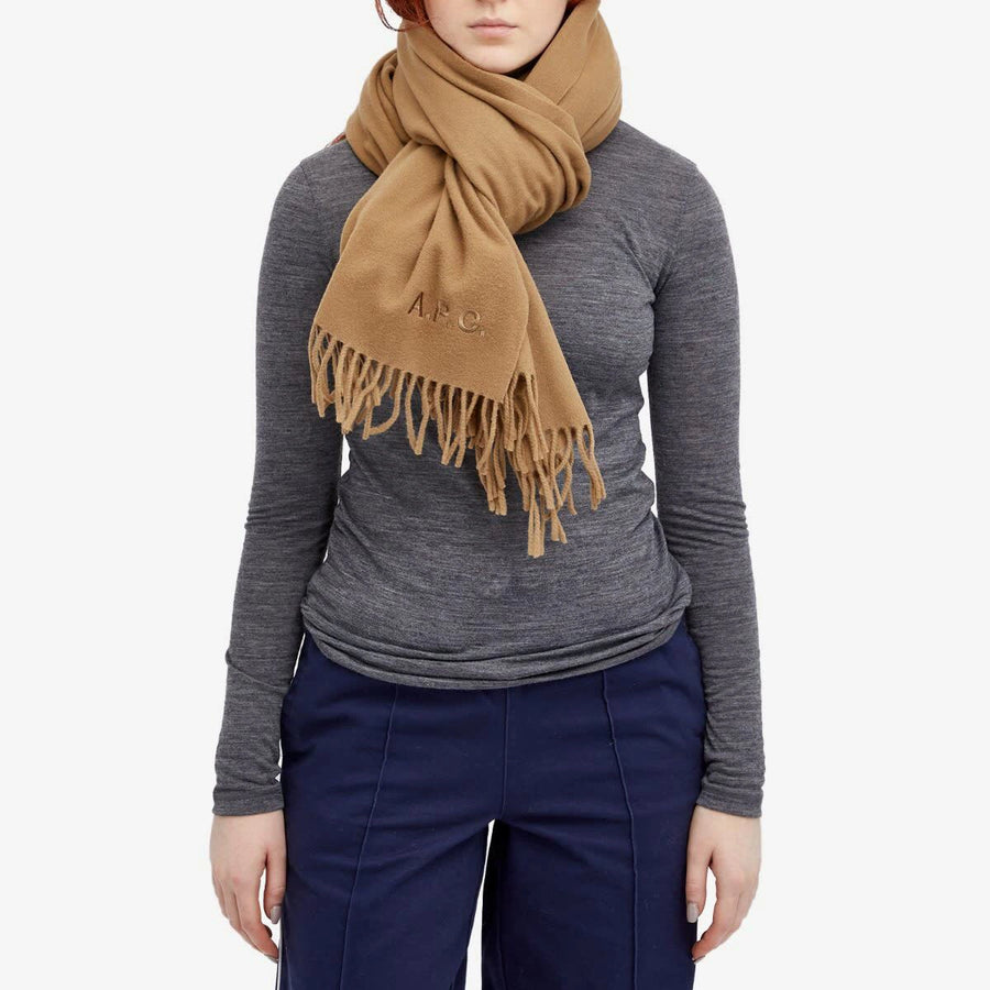 Alix Brodée Scarf - Camel