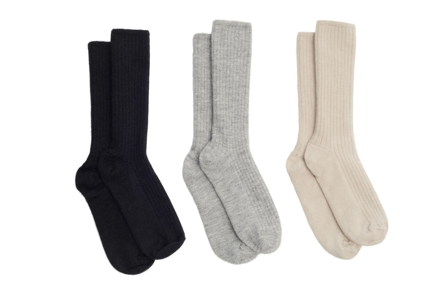 Ali Ribbed Sock - Black