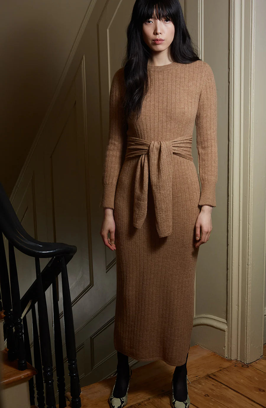 Helene Sweater Dress - Camel