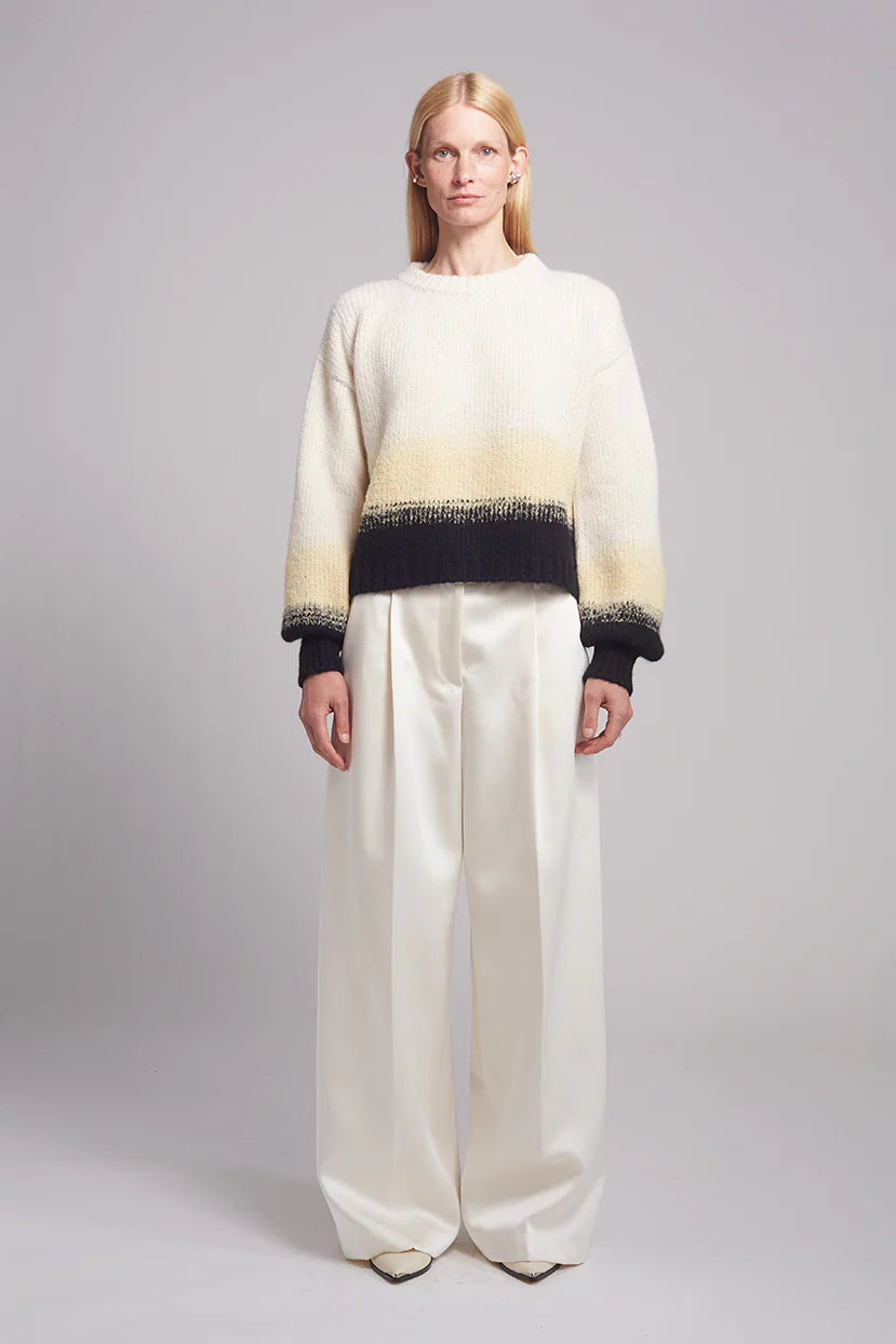 Sonia Color-Block Sweater - Ivory/Butter/Black
