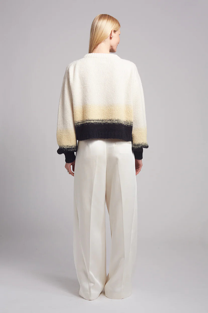 Sonia Color-Block Sweater - Ivory/Butter/Black