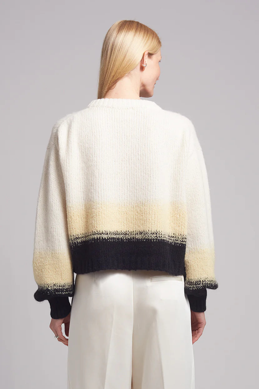 Sonia Color-Block Sweater - Ivory/Butter/Black