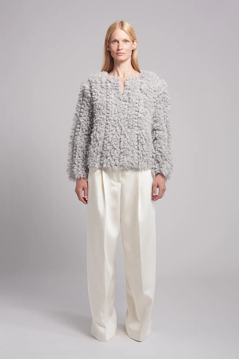 Sophia Sweater Jacket - Pale Grey Melange
