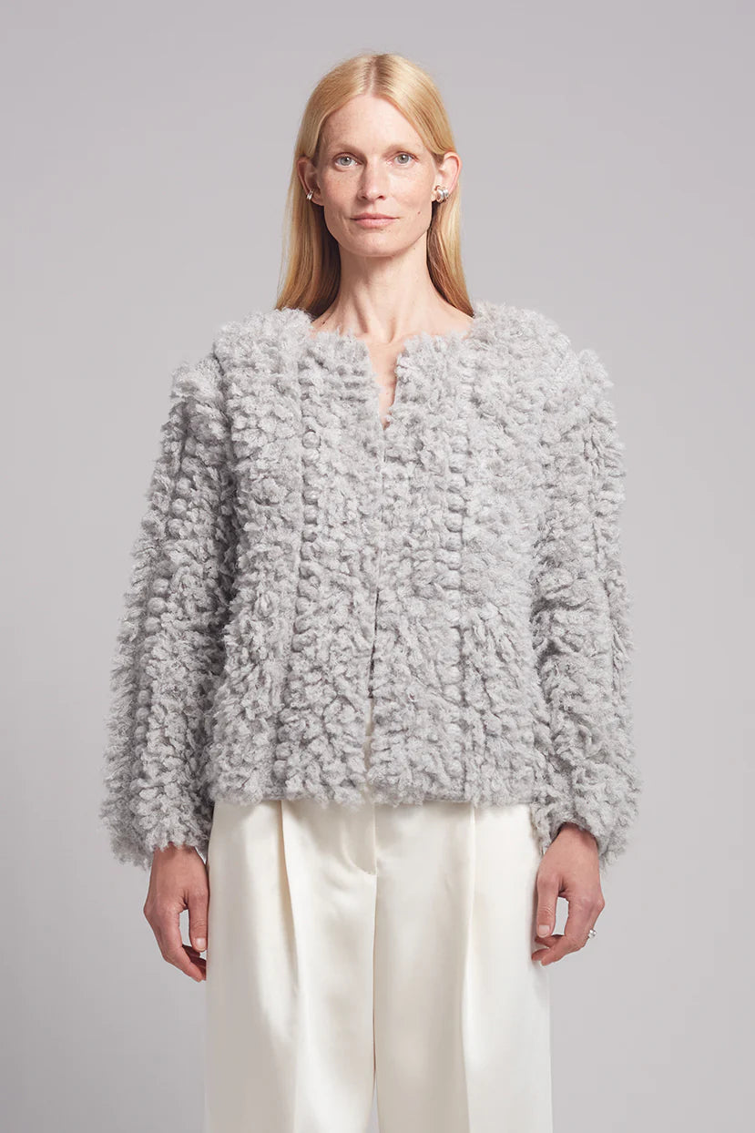 Sophia Sweater Jacket - Pale Grey Melange