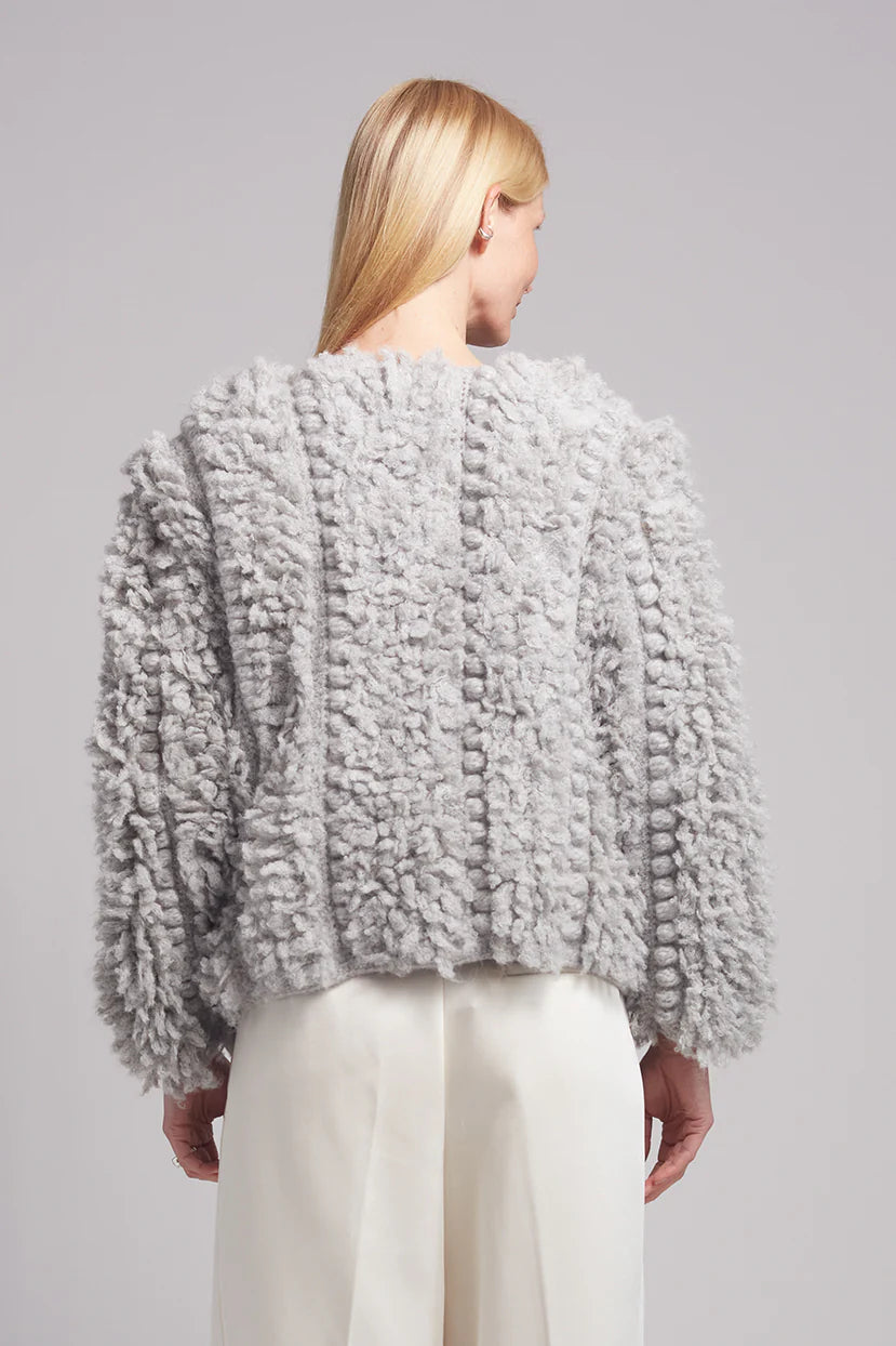 Sophia Sweater Jacket - Pale Grey Melange
