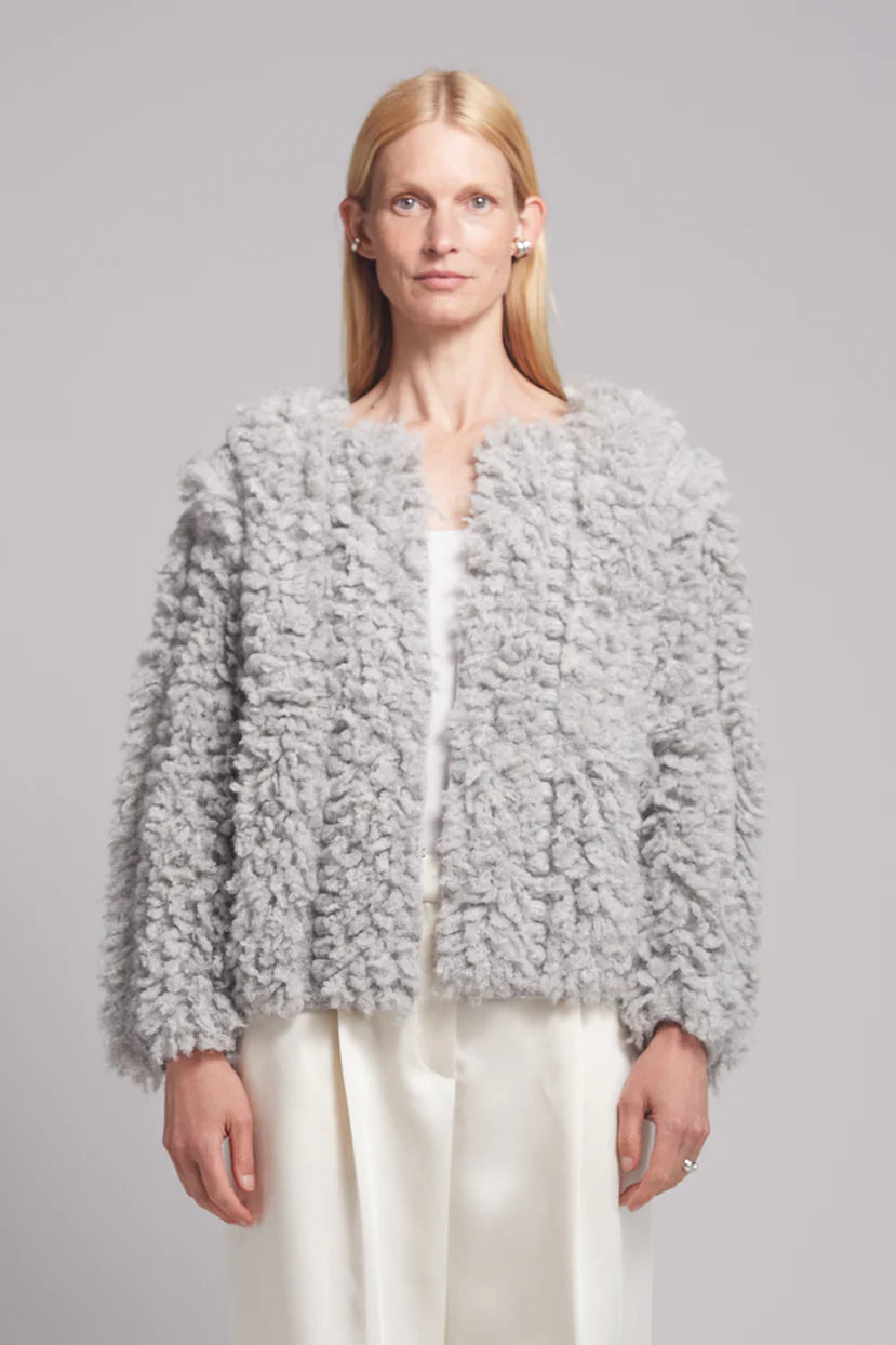 Sophia Sweater Jacket - Pale Grey Melange