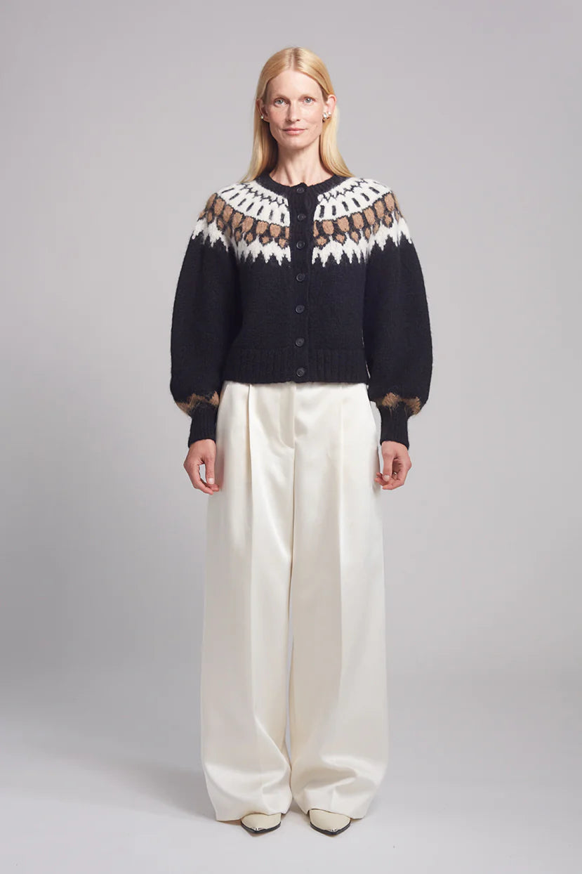 Starla Cardi - Black/Ivory/Camel