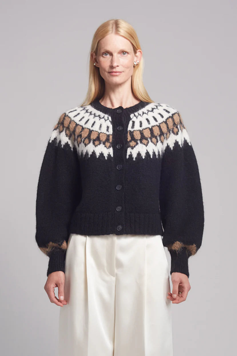 Starla Cardi - Black/Ivory/Camel