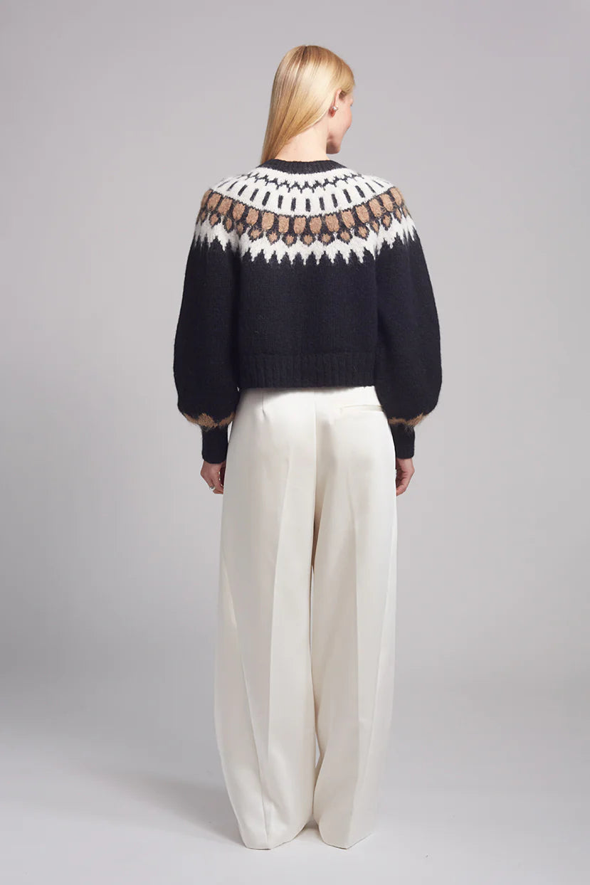 Starla Cardi - Black/Ivory/Camel