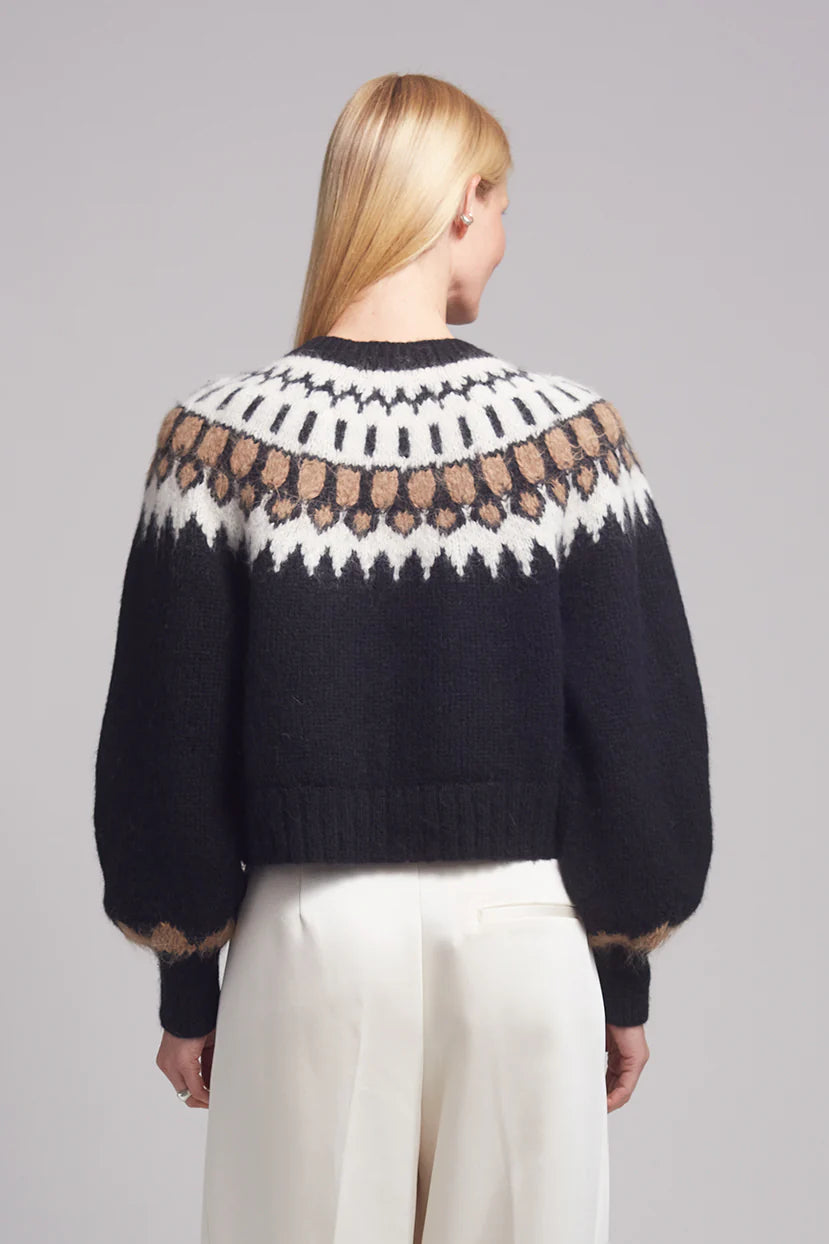 Starla Cardi - Black/Ivory/Camel