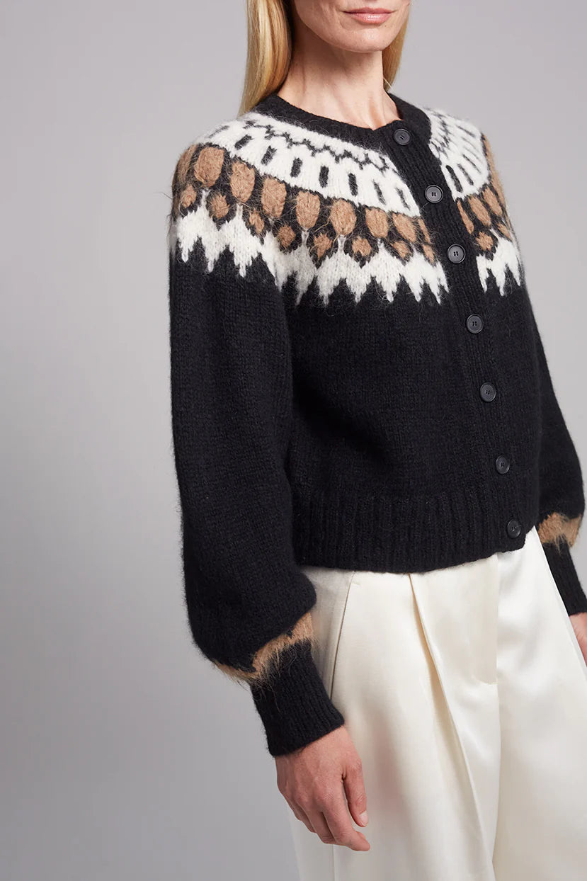 Starla Cardi - Black/Ivory/Camel