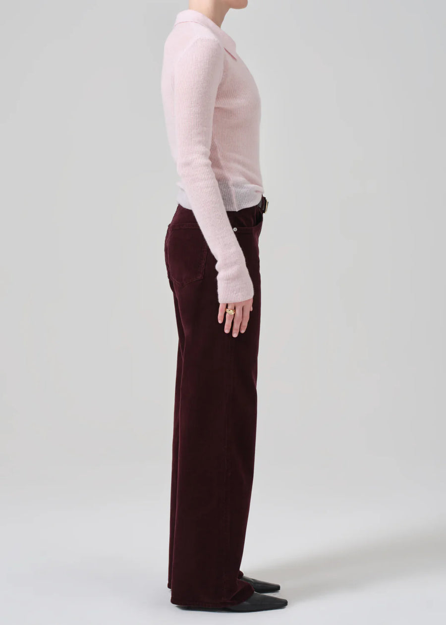 Annina Corduroy 33 Zip Fly Trouser - Bordeaux