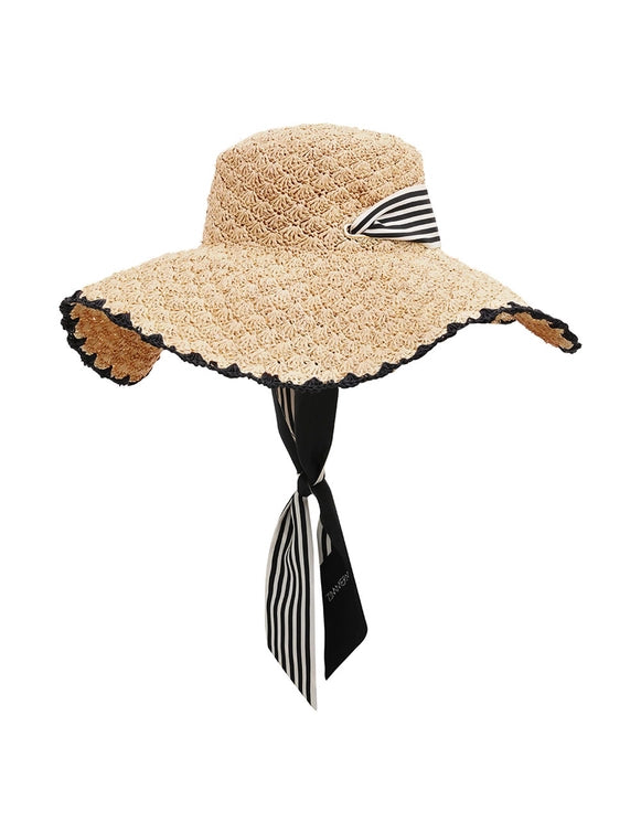 Raffia Tipped Sunhat - Natural/Black