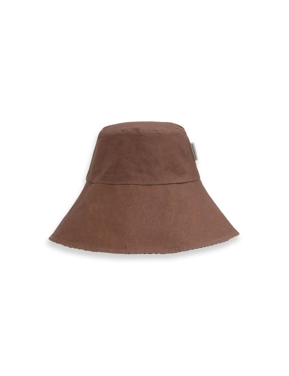 Printed Reversible Bucket Hat - Tan Leopard