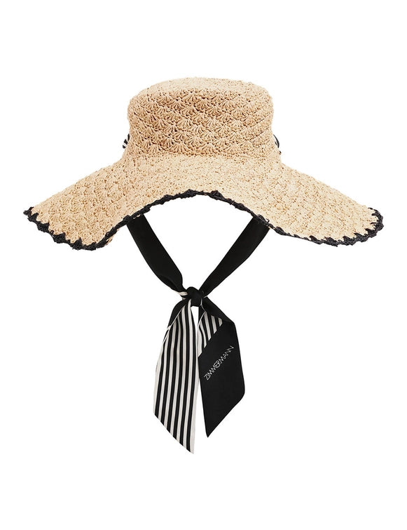 Raffia Tipped Sunhat - Natural/Black