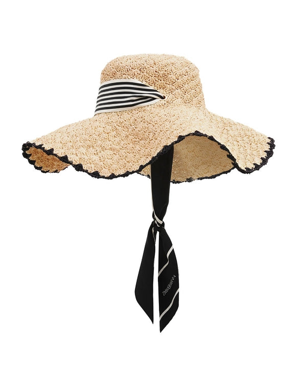 Raffia Tipped Sunhat - Natural/Black