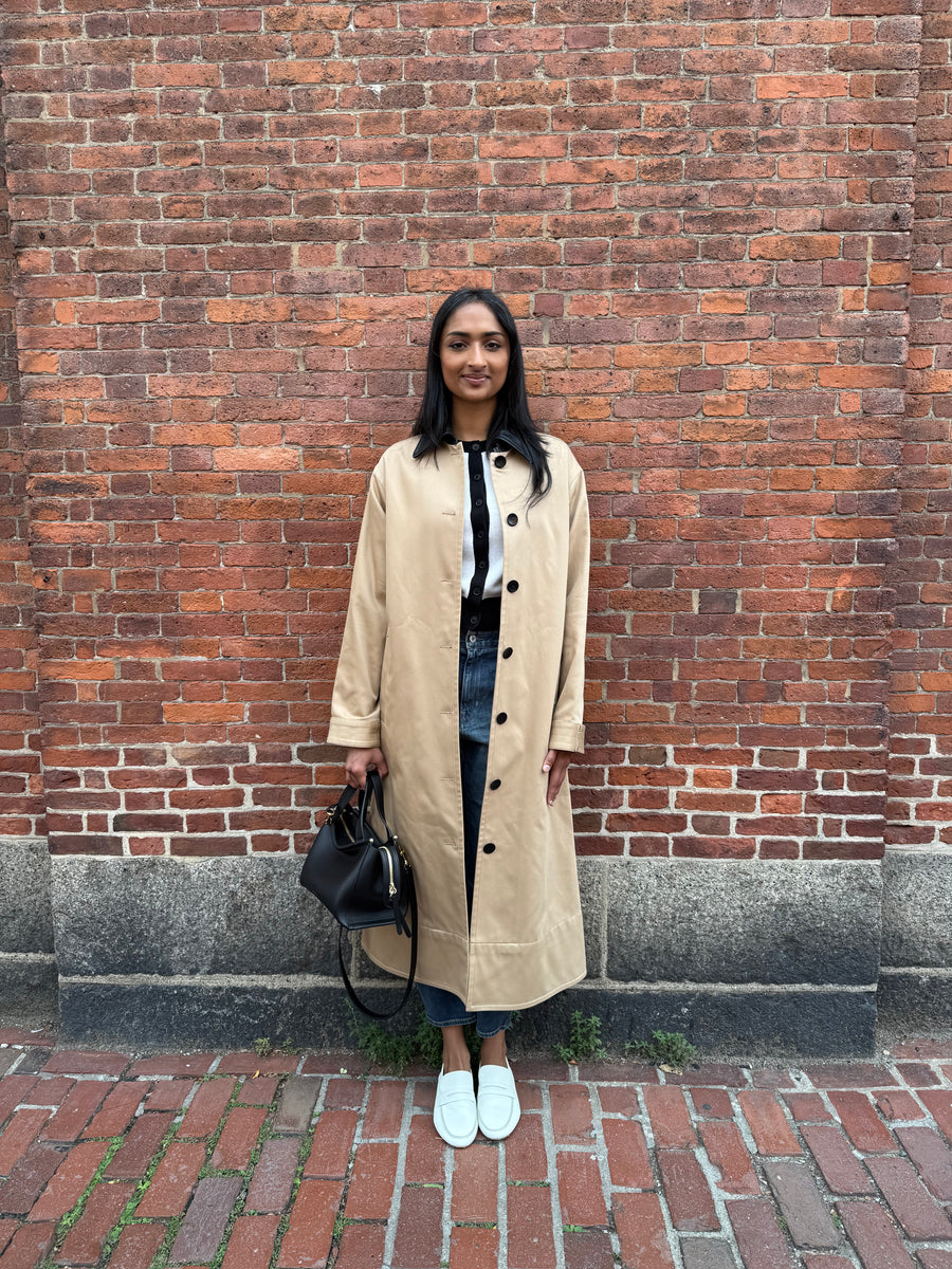 A-Line Swing Coat - Khaki