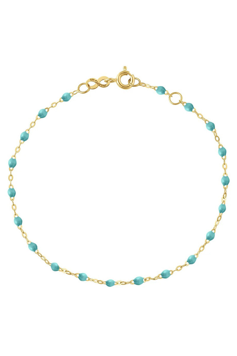 6.7" Classic Gigi Bracelet - Turquoise Green + Yellow Gold