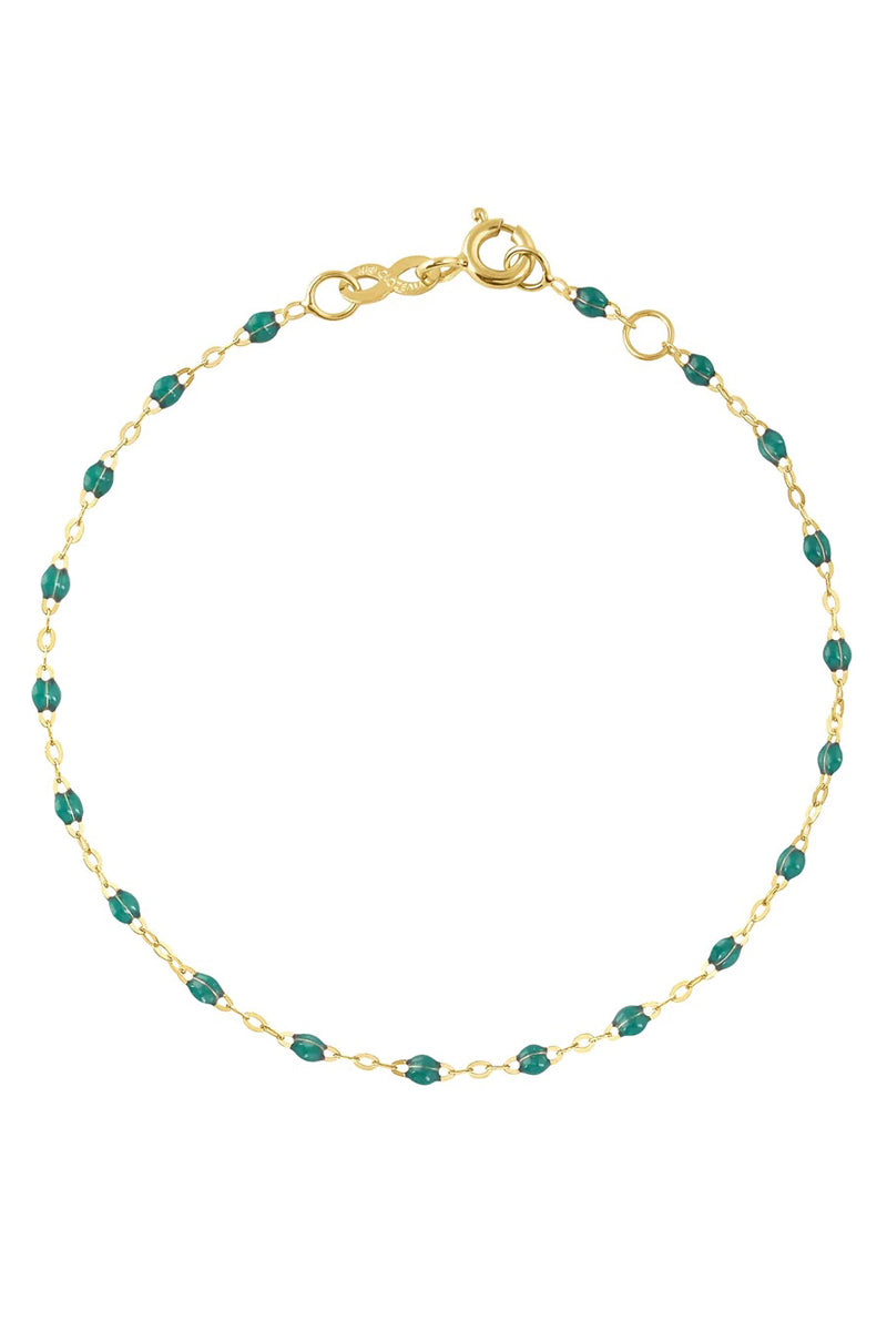 7.1" Classic Gigi Bracelet - Emerald + Yellow Gold