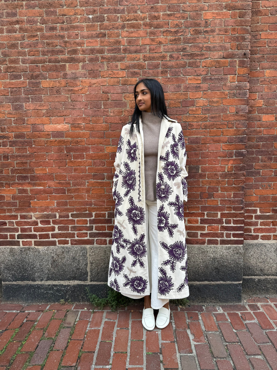 14038_My Coat - "Voila' Une Fleur" Velvet Coat - Rubis