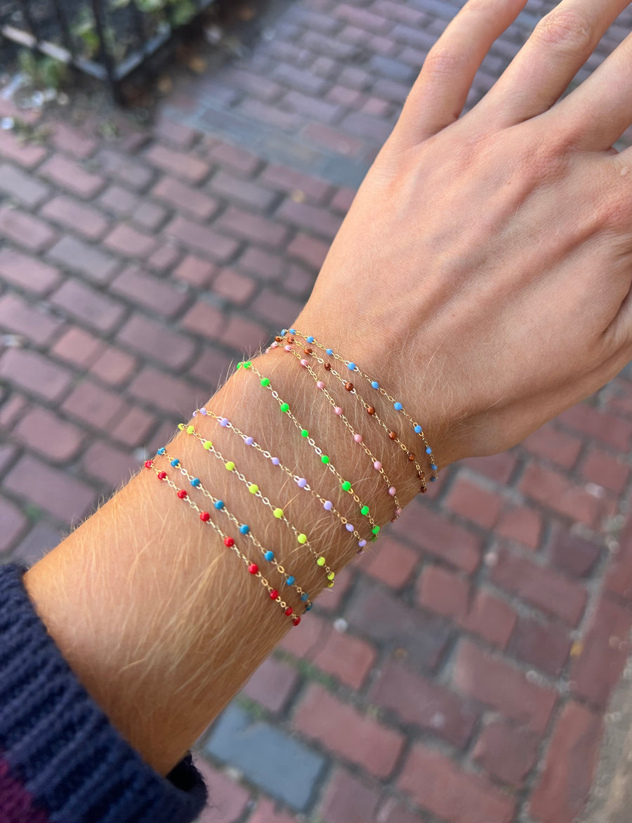 6.7" Classic Gigi Bracelet - Lime + Yellow Gold
