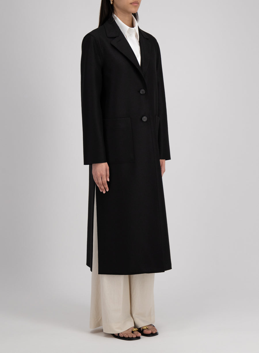 Long Boxy Coat - Black