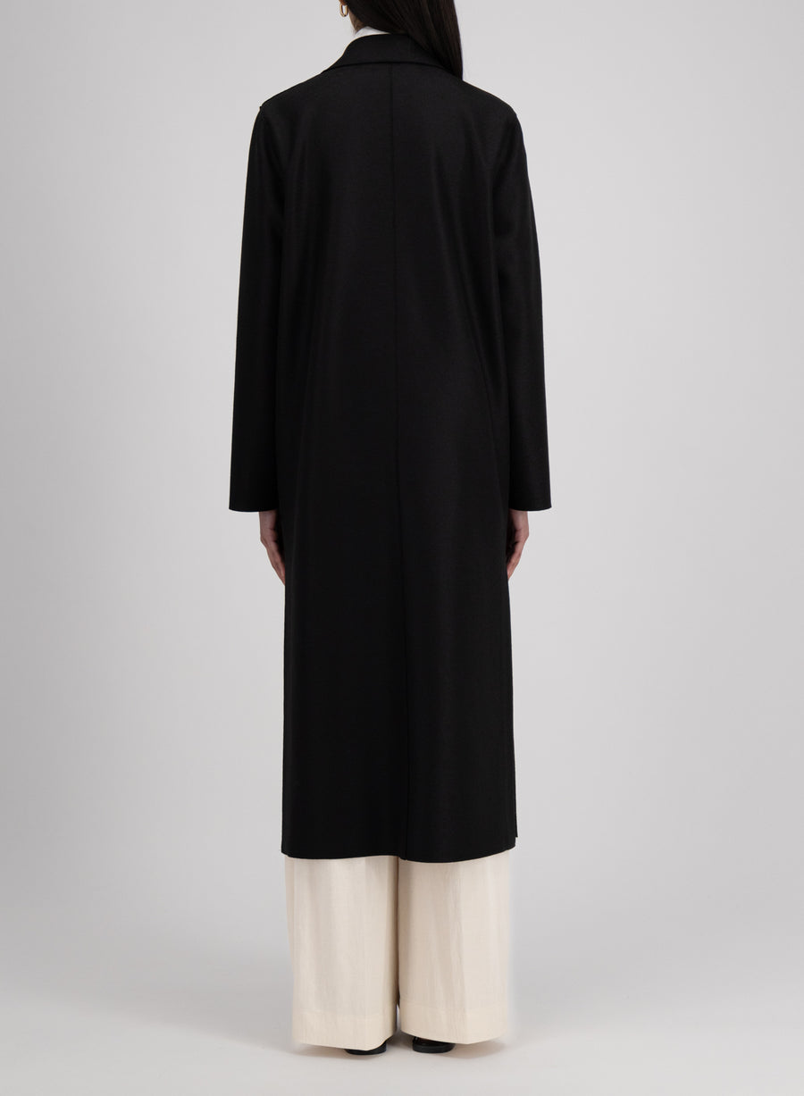 Long Boxy Coat - Black