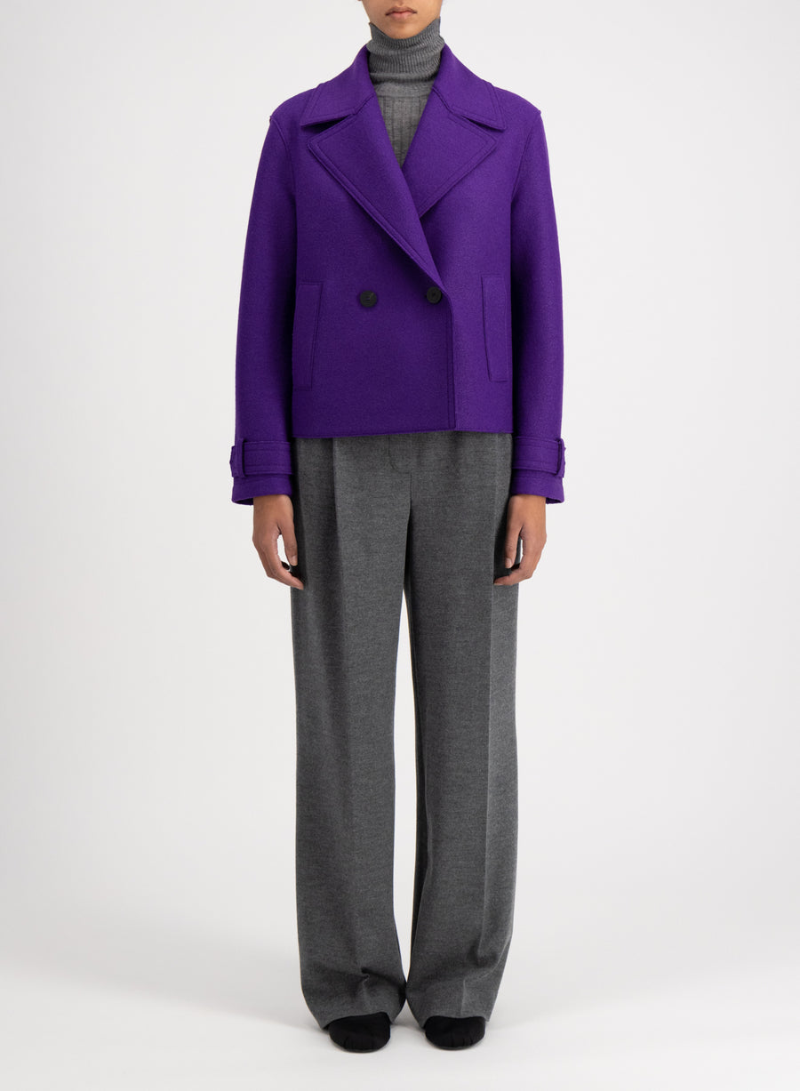 Cropped Peacoat - Purple