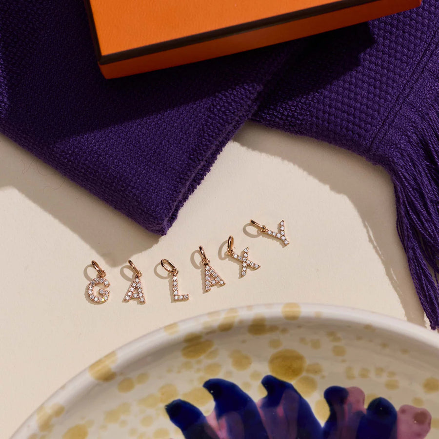 "A" Lucky Letter Diamond Pendant - Yellow Gold