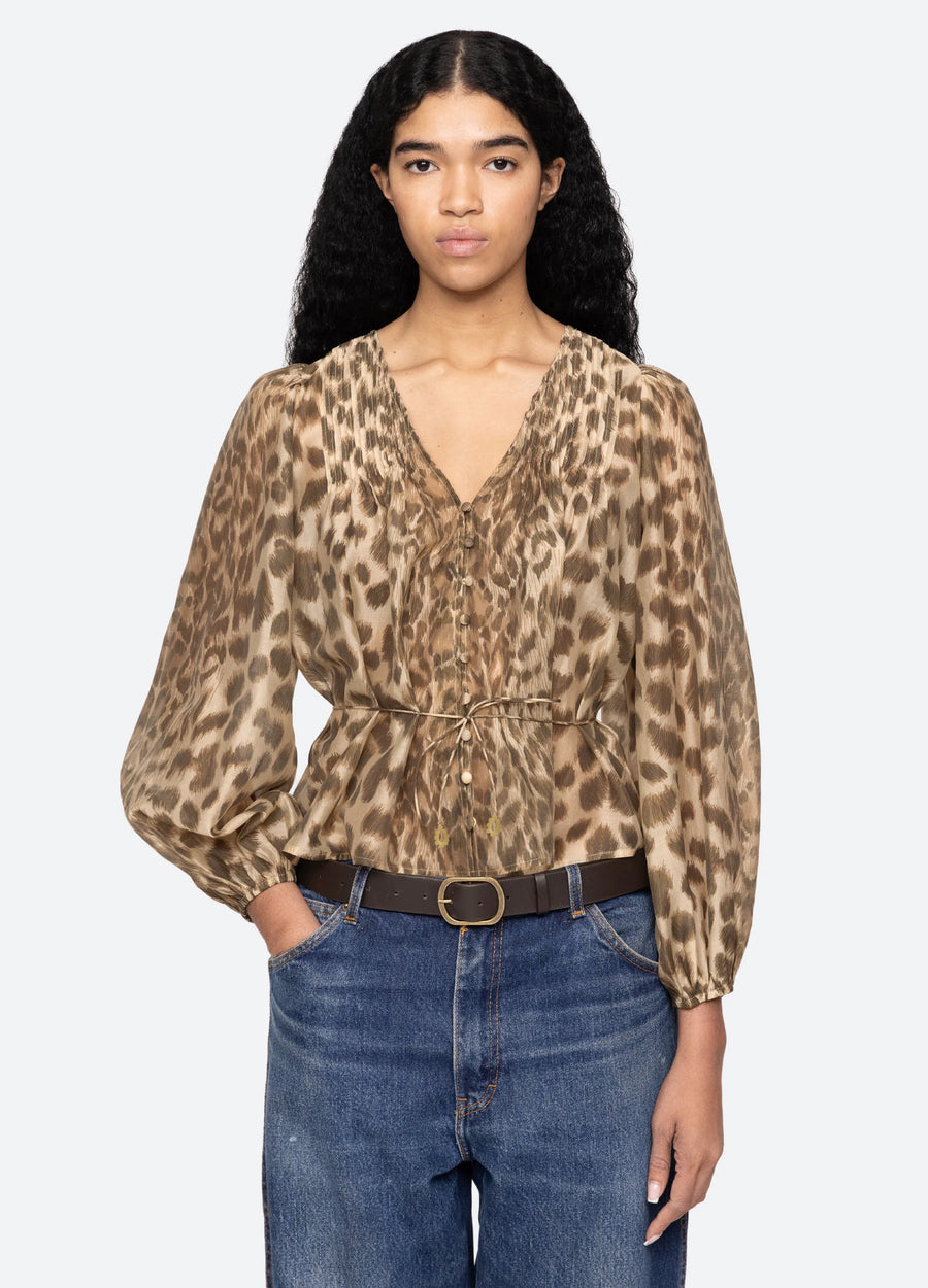 Claude Print Top - Cream