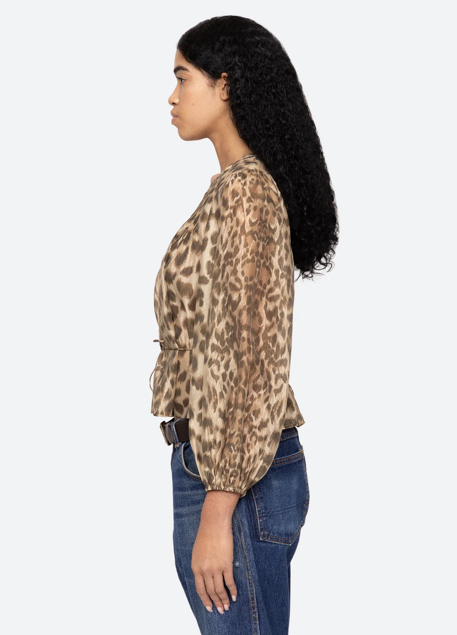 Claude Print Top - Cream