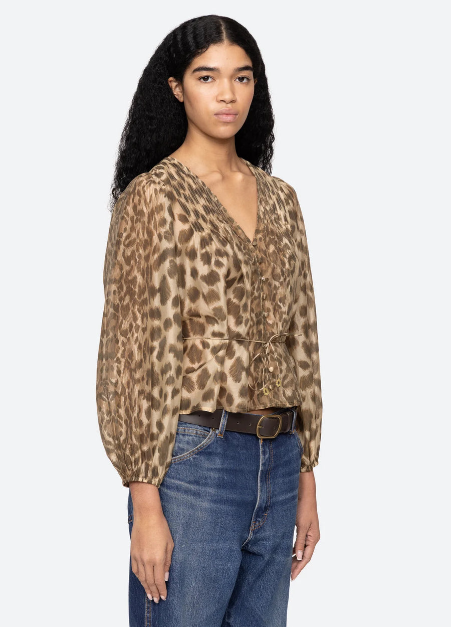 Claude Print Top - Cream