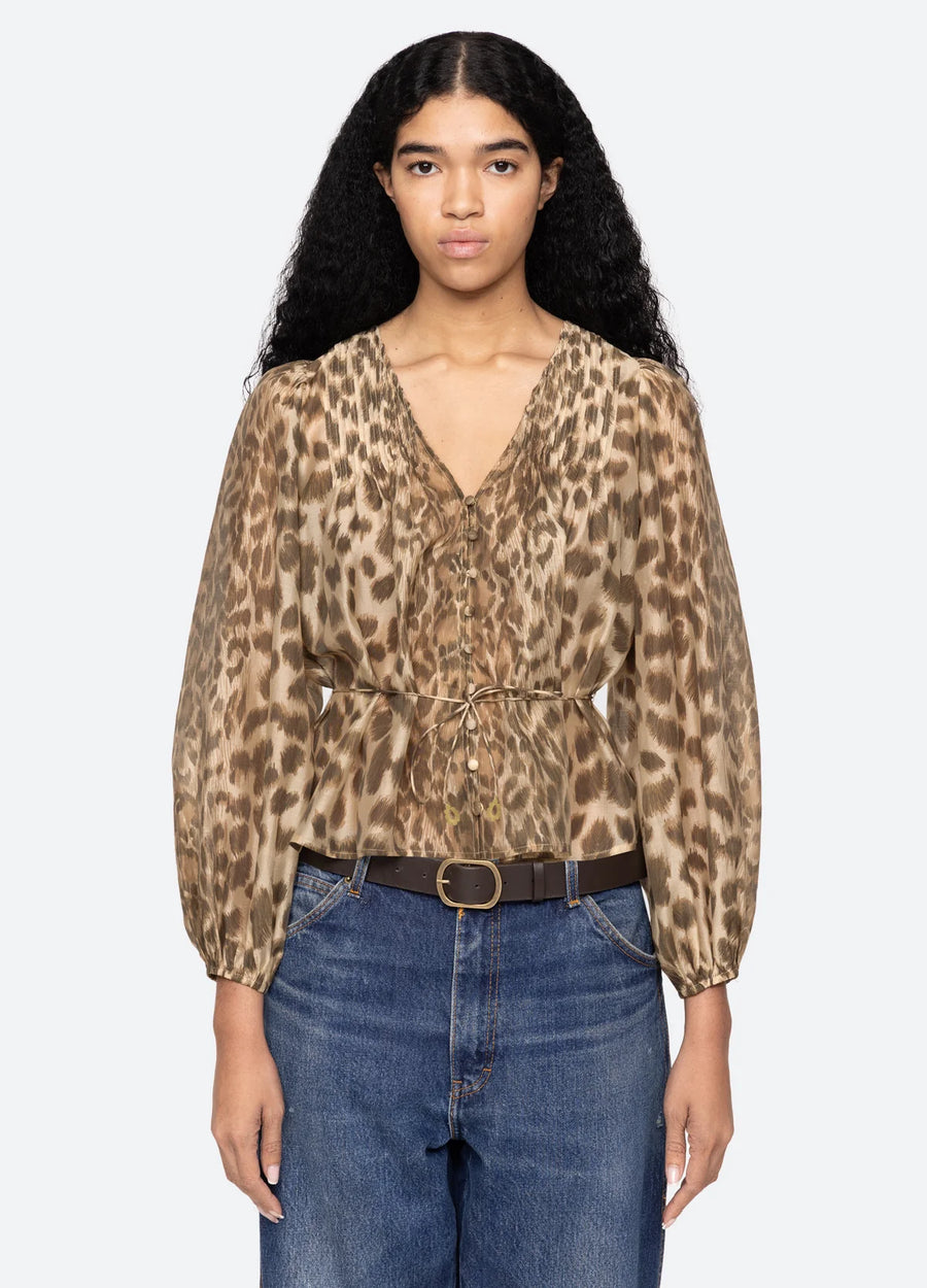 Claude Print Top - Cream