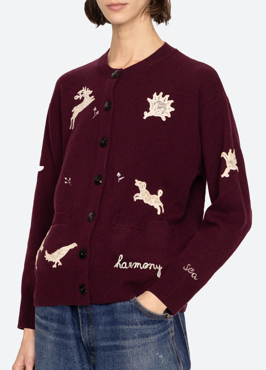 Mika Cardigan - Burgundy