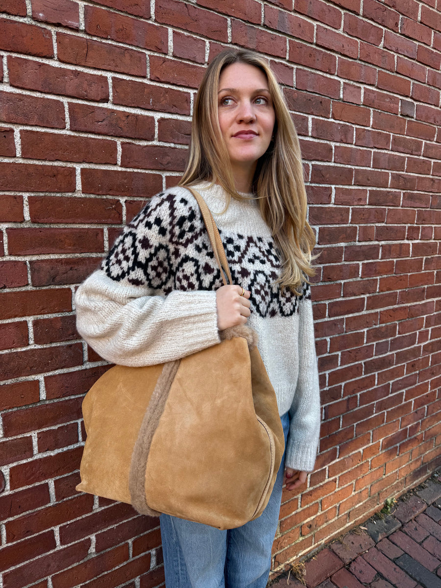 Chrissy Sweater - Beige Melange Fairisle